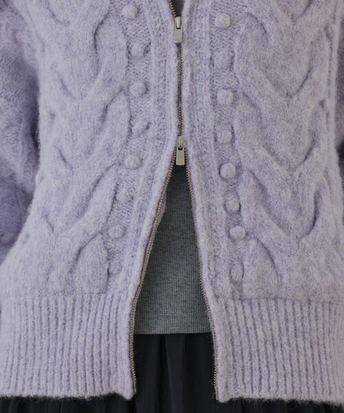 GRACE CONTINENTAL（グレースコンチネンタル）の「ヘアリーニットコクーンジャケット（その他アウター・レディース・キナリ/ラベンダー・36）」の15枚目の写真