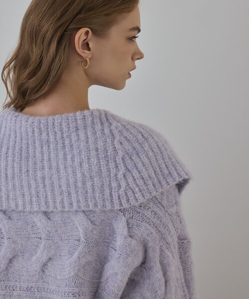 GRACE CONTINENTAL（グレースコンチネンタル）の「ヘアリーニットコクーンジャケット（その他アウター・レディース・キナリ/ラベンダー・36）」の16枚目の写真