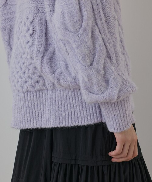 GRACE CONTINENTAL（グレースコンチネンタル）の「ヘアリーニットコクーンジャケット（その他アウター・レディース・キナリ/ラベンダー・36）」の17枚目の写真