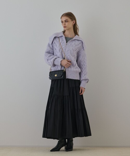 GRACE CONTINENTAL（グレースコンチネンタル）の「ヘアリーニットコクーンジャケット（その他アウター・レディース・キナリ/ラベンダー・36）」の18枚目の写真
