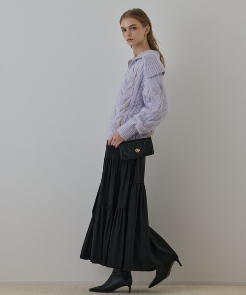 GRACE CONTINENTAL（グレースコンチネンタル）の「ヘアリーニットコクーンジャケット（その他アウター・レディース・キナリ/ラベンダー・36）」の19枚目の写真