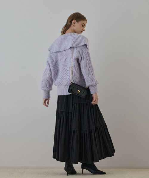 GRACE CONTINENTAL（グレースコンチネンタル）の「ヘアリーニットコクーンジャケット（その他アウター・レディース・キナリ/ラベンダー・36）」の20枚目の写真