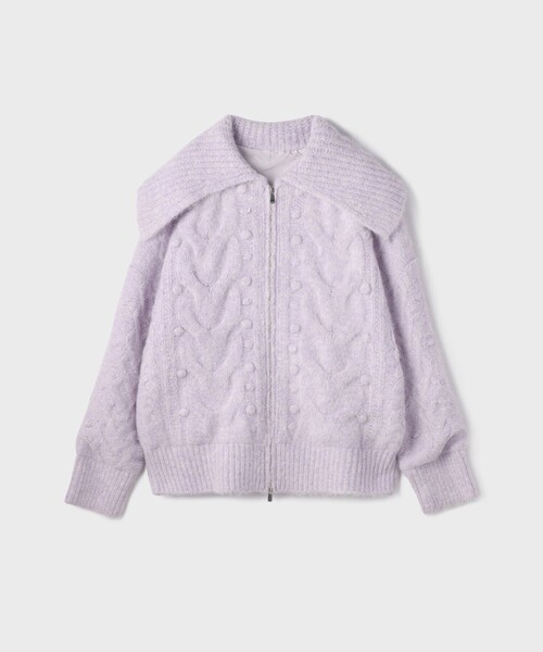 GRACE CONTINENTAL（グレースコンチネンタル）の「ヘアリーニットコクーンジャケット（その他アウター・レディース・キナリ/ラベンダー・36）」の21枚目の写真