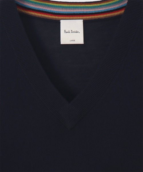 Paul Smith（ポールスミス）の「ハイゲージ Vネックニットベスト / 253450 563X（ベスト・メンズ・ネイビー/グリーン・MEDIUM/LARGE/X-LARGE）」の3枚目の写真