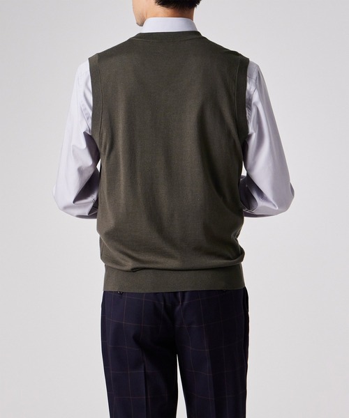 Paul Smith（ポールスミス）の「ハイゲージ Vネックニットベスト / 253450 563X（ベスト・メンズ・ネイビー/グリーン・MEDIUM/LARGE/X-LARGE）」の9枚目の写真