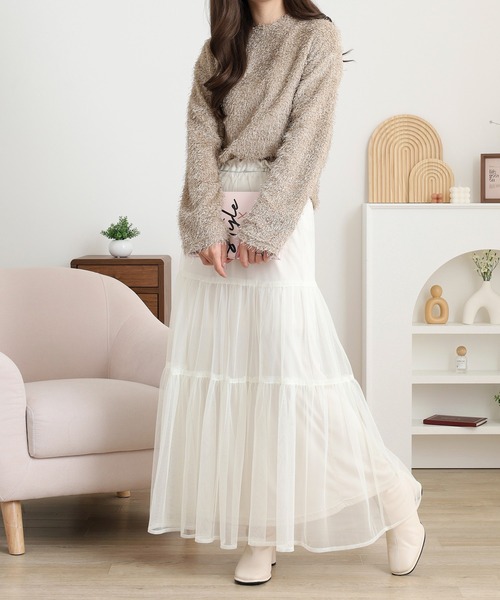 EGLANTINE(エグランティーヌ)の「EGLANTINE シャギーカットソートップス(Tシャツ/カットソー・レディース・ベージュ/エメラルド/ブラック/シルバーグレー・38)」の22枚目の写真