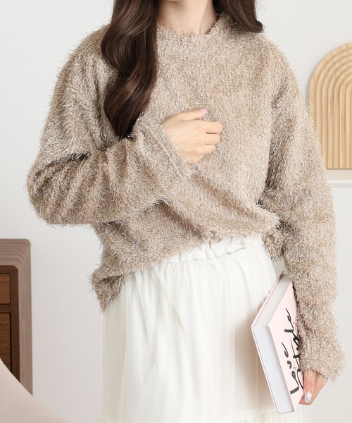 EGLANTINE(エグランティーヌ)の「EGLANTINE シャギーカットソートップス(Tシャツ/カットソー・レディース・ベージュ/エメラルド/ブラック/シルバーグレー・38)」の19枚目の写真