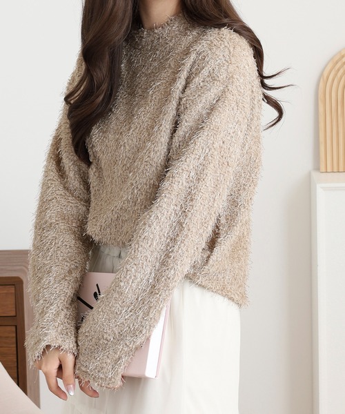 EGLANTINE(エグランティーヌ)の「EGLANTINE シャギーカットソートップス(Tシャツ/カットソー・レディース・ベージュ/エメラルド/ブラック/シルバーグレー・38)」の20枚目の写真