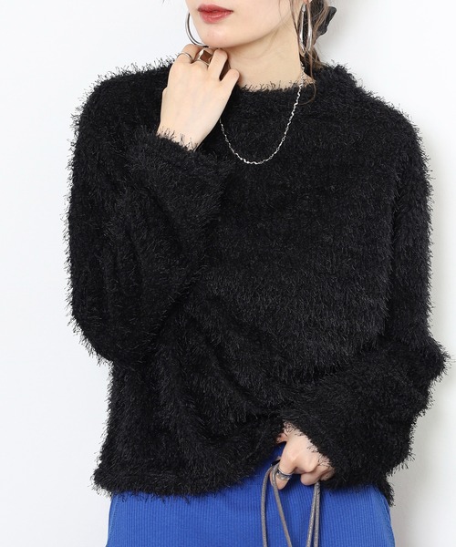 EGLANTINE(エグランティーヌ)の「EGLANTINE シャギーカットソートップス(Tシャツ/カットソー・レディース・ベージュ/エメラルド/ブラック/シルバーグレー・38)」の6枚目の写真