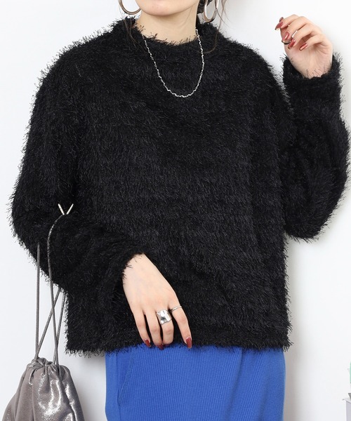 EGLANTINE(エグランティーヌ)の「EGLANTINE シャギーカットソートップス(Tシャツ/カットソー・レディース・ベージュ/エメラルド/ブラック/シルバーグレー・38)」の7枚目の写真