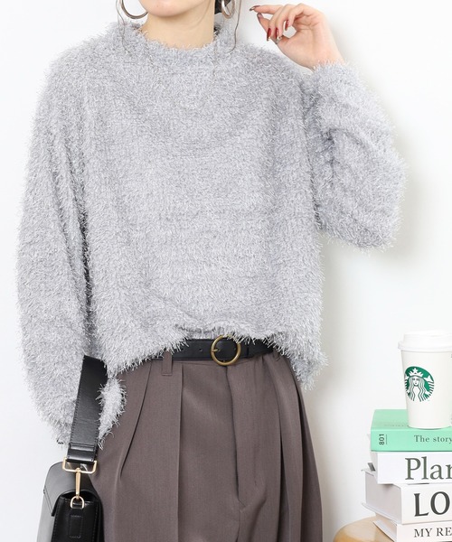 EGLANTINE(エグランティーヌ)の「EGLANTINE シャギーカットソートップス(Tシャツ/カットソー・レディース・ベージュ/エメラルド/ブラック/シルバーグレー・38)」の11枚目の写真