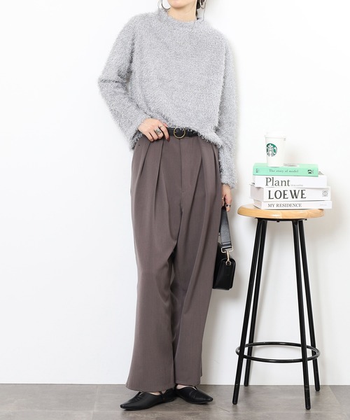 EGLANTINE(エグランティーヌ)の「EGLANTINE シャギーカットソートップス(Tシャツ/カットソー・レディース・ベージュ/エメラルド/ブラック/シルバーグレー・38)」の12枚目の写真