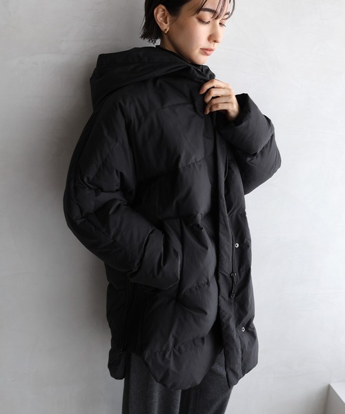 23区 ダウンジャケット サイズ44 ブラック セール】ドルマンサイドジップダウンジャケット（ダウンジャケット