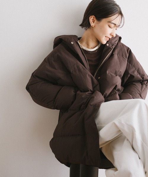 セール】ドルマンサイドジップダウンジャケット（ダウンジャケット