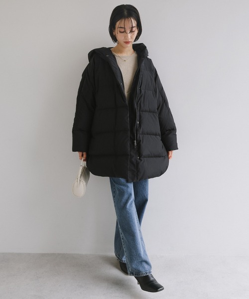 セール】ドルマンサイドジップダウンジャケット（ダウンジャケット