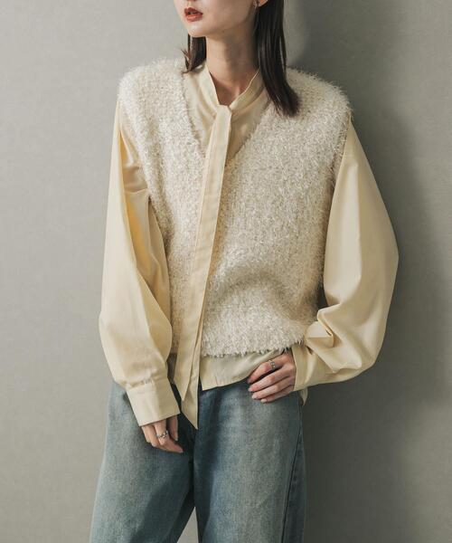 SENSE OF PLACE by URBAN RESEARCH（センスオブプレイスバイアーバンリサーチ）の「ボウタイブラウス（シャツ/ブラウス・レディース・ベージュ/ブラック系その他/オフホワイト・ONE）」の3枚目の写真