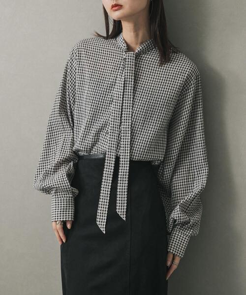 SENSE OF PLACE by URBAN RESEARCH（センスオブプレイスバイアーバンリサーチ）の「ボウタイブラウス（シャツ/ブラウス・レディース・ベージュ/ブラック系その他/オフホワイト・ONE）」の2枚目の写真