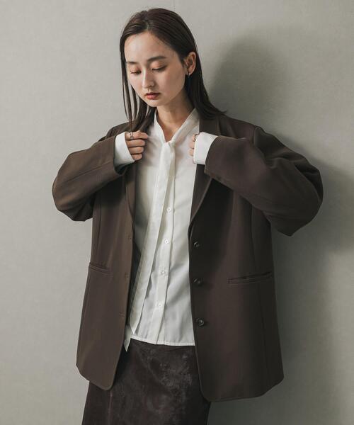 SENSE OF PLACE by URBAN RESEARCH（センスオブプレイスバイアーバンリサーチ）の「ボウタイブラウス（シャツ/ブラウス・レディース・ベージュ/ブラック系その他/オフホワイト・ONE）」の4枚目の写真