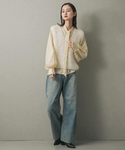 SENSE OF PLACE by URBAN RESEARCH（センスオブプレイスバイアーバンリサーチ）の「ボウタイブラウス（シャツ/ブラウス・レディース・ベージュ/ブラック系その他/オフホワイト・ONE）」の14枚目の写真