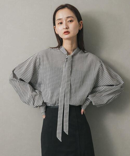 SENSE OF PLACE by URBAN RESEARCH（センスオブプレイスバイアーバンリサーチ）の「ボウタイブラウス（シャツ/ブラウス・レディース・ベージュ/ブラック系その他/オフホワイト・ONE）」の18枚目の写真