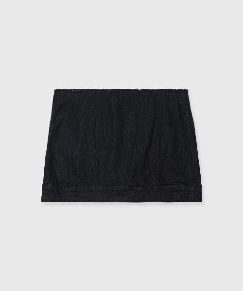 JOSE MOON ジョゼムーン　今期　デニムスカート　ブラック　38 DENIM LAP SKIRT/デニムラップスカート（デニムスカート）｜JOSE