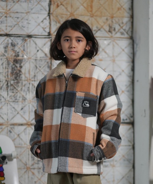 Quiksilver(クイックシルバー)の「QUIKSILVER/クイックシルバー アウター キッズ ボア ジャケット DNA SHERPA HARRINGTON YOUTH EQBJK03346(その他アウター・キッズ・オレンジ系/ブラック系・160cm/150cm/140cm)」の1枚目の写真