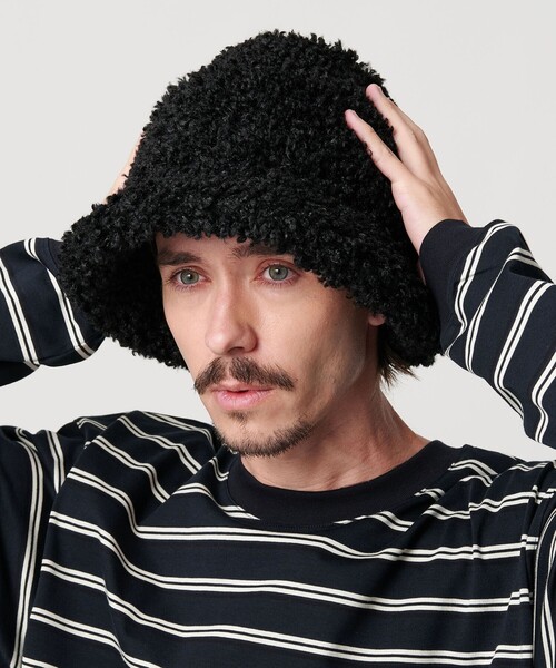 GRILLO（グリーロ）の「＜GRILLO＞ボア ハット（ハット・メンズ・ブラック/ブラウン系・FREE）」の3枚目の写真