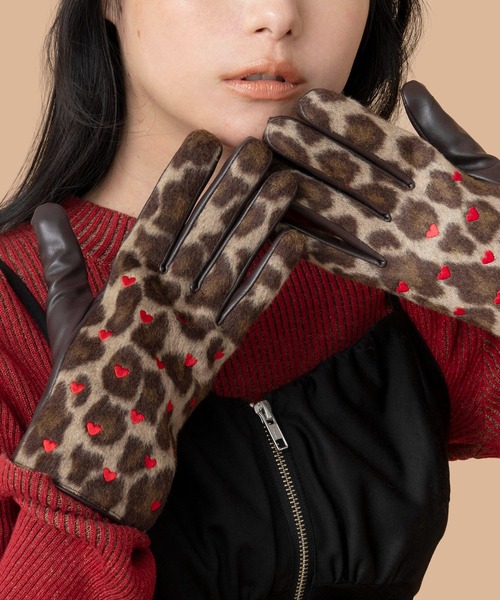 Casselini（キャセリーニ）の「Casselini(キャセリーニ)モチーフ刺繍手袋（手袋・レディース・ブラック/ベージュ/ブラウン/グレー・FREE）」の4枚目の写真