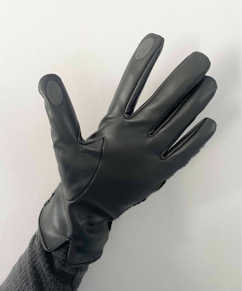 Casselini（キャセリーニ）の「Casselini(キャセリーニ)モチーフ刺繍手袋（手袋・レディース・ブラック/ベージュ/ブラウン/グレー・FREE）」の8枚目の写真