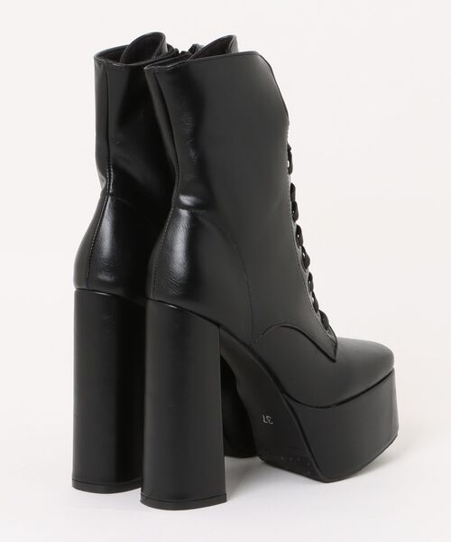 DURAS（デュラス）の「チャンキーヒールショートブーツ/レースアップブーツ（ブーツ・レディース・ブラック・LARGE/MEDIUM）」の5枚目の写真