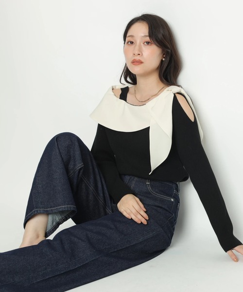 Apuweiser-riche（アプワイザーリッシェ）の「リボンカラーオフショル