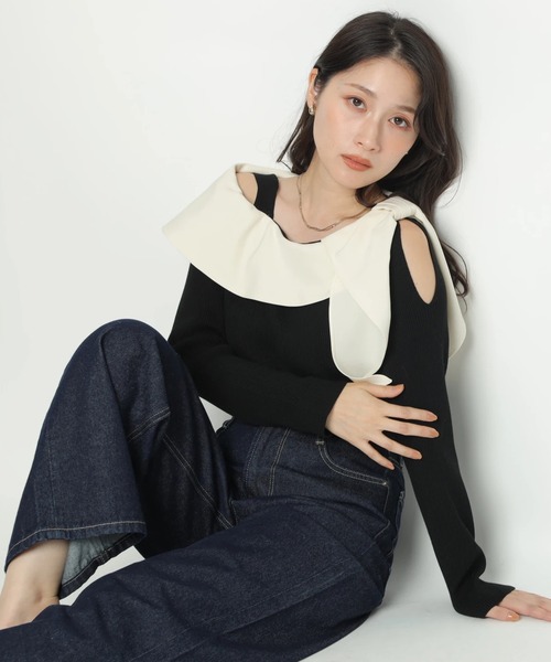 Apuweiser-riche（アプワイザーリッシェ）の「リボンカラーオフショル