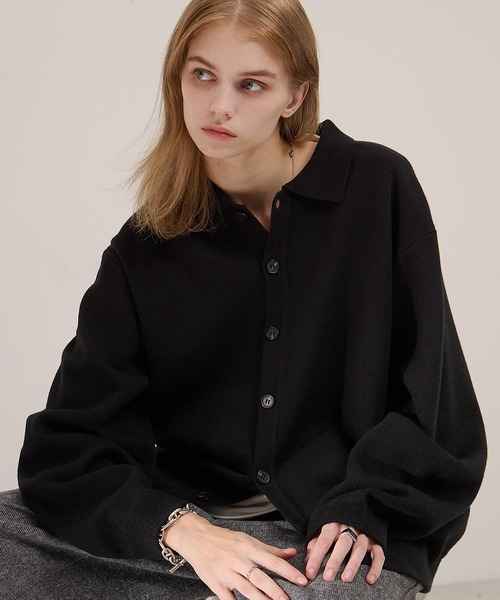 EMMA CLOTHES(エマクローズ)の「ミラノリブ コンフォートニットシャツカーディガン(カーディガン/ボレロ・メンズ・ダークブラウン/ブラック/ベージュ/ライトグレー/ダークネイビー・L/S/M)」の6枚目の写真