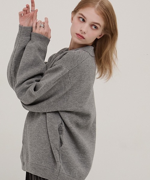 EMMA CLOTHES(エマクローズ)の「ミラノリブ コンフォートニットシャツカーディガン(カーディガン/ボレロ・メンズ・ダークブラウン/ブラック/ベージュ/ライトグレー/ダークネイビー・L/S/M)」の17枚目の写真