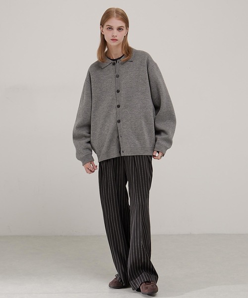 セール】ミラノリブ コンフォートニットシャツカーディガン