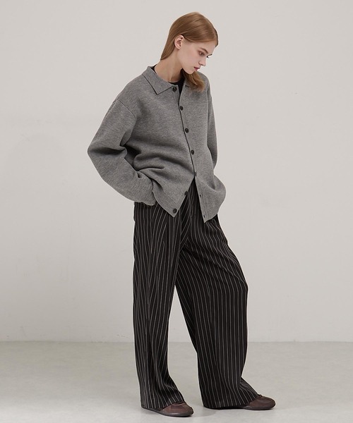 EMMA CLOTHES(エマクローズ)の「ミラノリブ コンフォートニットシャツカーディガン(カーディガン/ボレロ・メンズ・ダークブラウン/ブラック/ベージュ/ライトグレー/ダークネイビー・L/S/M)」の20枚目の写真