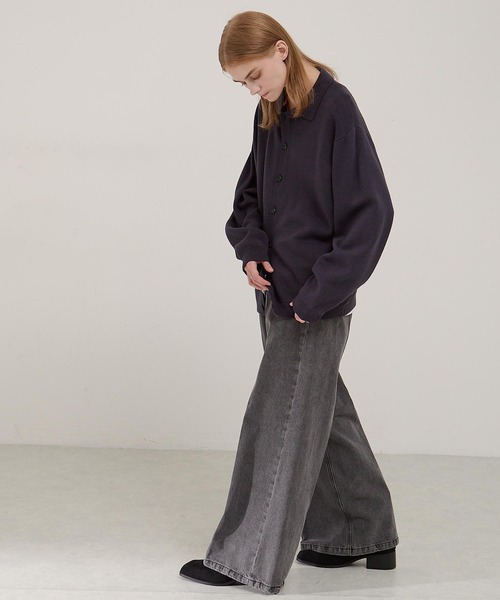 EMMA CLOTHES(エマクローズ)の「ミラノリブ コンフォートニットシャツカーディガン(カーディガン/ボレロ・メンズ・ダークブラウン/ブラック/ベージュ/ライトグレー/ダークネイビー・L/S/M)」の22枚目の写真
