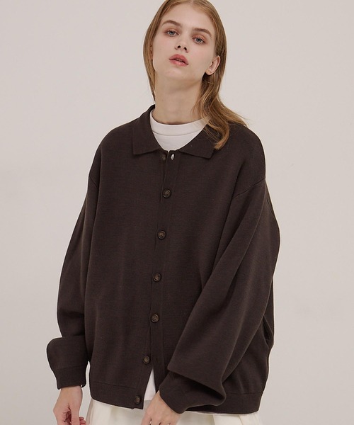 ミラノリブ コンフォートニットシャツカーディガン（カーディガン