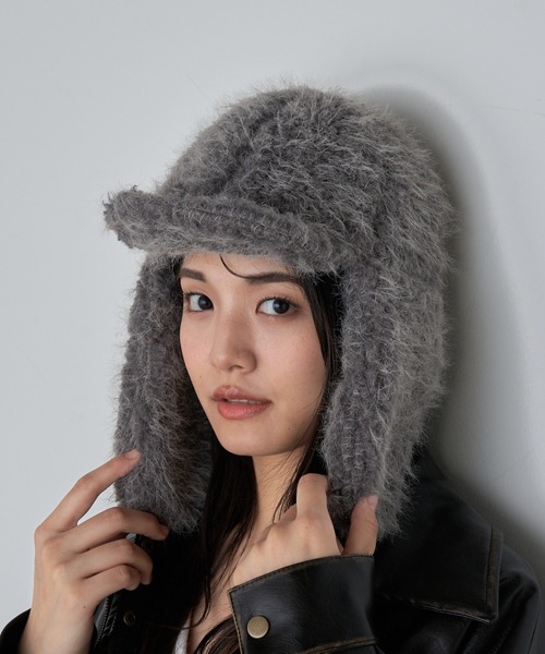 RAY CASSIN(レイカズン)の「フライトボアキャップ(キャップ・レディース・グレー/ブラック/ホワイト・FREE)」の1枚目の写真