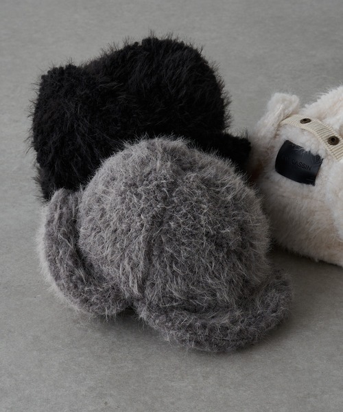 RAY CASSIN(レイカズン)の「フライトボアキャップ(キャップ・レディース・グレー/ブラック/ホワイト・FREE)」の7枚目の写真