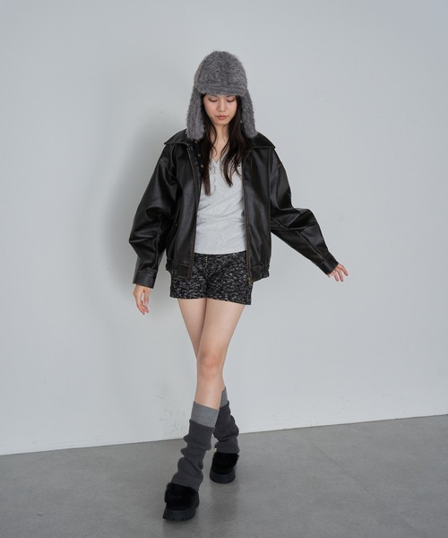 RAY CASSIN(レイカズン)の「フライトボアキャップ(キャップ・レディース・グレー/ブラック/ホワイト・FREE)」の4枚目の写真