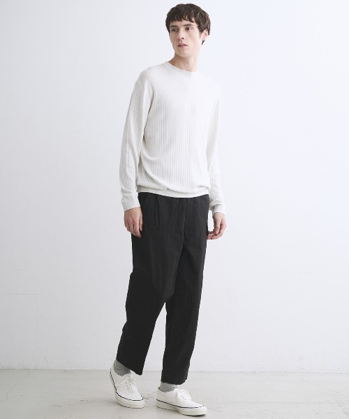 three dots(スリードッツ)の「コットンカシミヤ クルーネック(ニット/セーター・メンズ・ライトグレー/ブルー系その他/ヘザーグレー・MEDIUM/SMALL)」の11枚目の写真