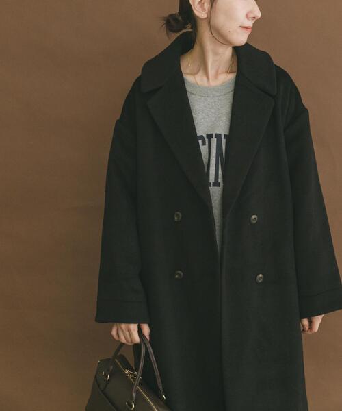 ITEMS URBANRESEARCH（アイテムズ アーバンリサーチ）の「ウールブレンドビッグコート（その他アウター・レディース・ブラック/ブラウン/チェック・FREE）」の7枚目の写真