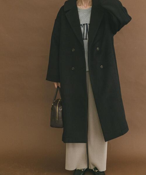 ITEMS URBANRESEARCH（アイテムズ アーバンリサーチ）の「ウールブレンドビッグコート（その他アウター・レディース・ブラック/ブラウン/チェック・FREE）」の8枚目の写真
