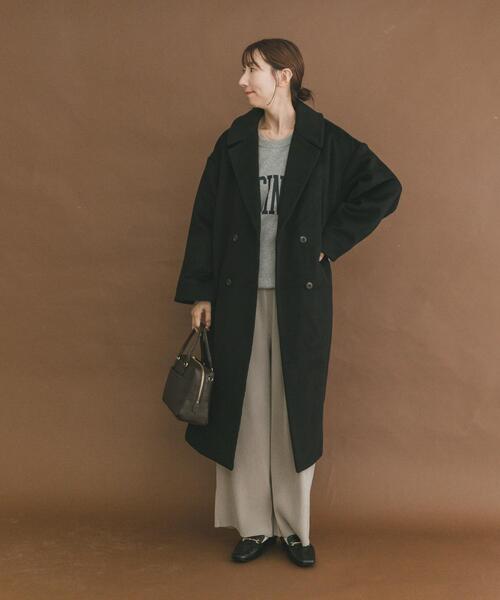 ITEMS URBANRESEARCH（アイテムズ アーバンリサーチ）の「ウールブレンドビッグコート（その他アウター・レディース・ブラック/ブラウン/チェック・FREE）」の10枚目の写真
