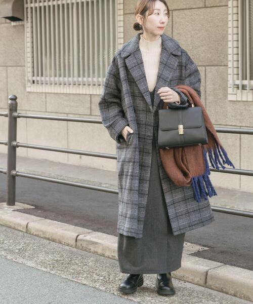 ITEMS URBANRESEARCH（アイテムズ アーバンリサーチ）の「ウールブレンドビッグコート（その他アウター・レディース・ブラック/ブラウン/チェック・FREE）」の16枚目の写真