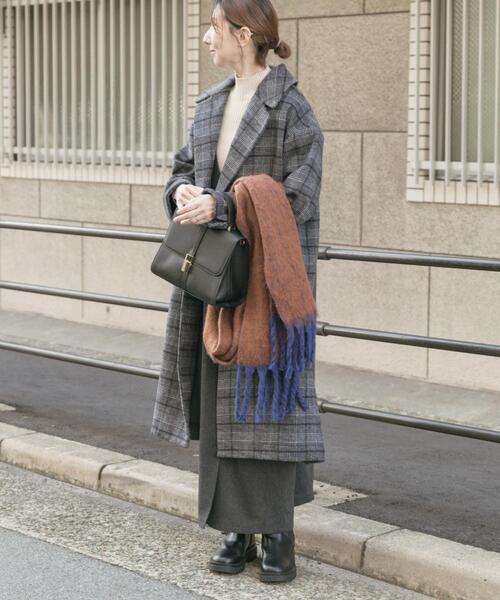 ITEMS URBANRESEARCH（アイテムズ アーバンリサーチ）の「ウールブレンドビッグコート（その他アウター・レディース・ブラック/ブラウン/チェック・FREE）」の17枚目の写真