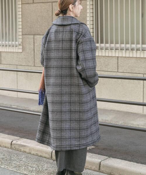 ITEMS URBANRESEARCH（アイテムズ アーバンリサーチ）の「ウールブレンドビッグコート（その他アウター・レディース・ブラック/ブラウン/チェック・FREE）」の19枚目の写真