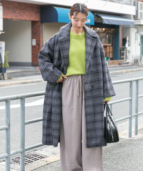 ITEMS URBANRESEARCH（アイテムズ アーバンリサーチ）の「ウールブレンドビッグコート（その他アウター・レディース・ブラック/ブラウン/チェック・FREE）」の22枚目の写真