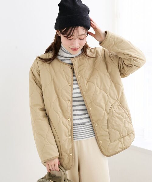 le.coeur blanc(ルクールブラン)の「《WEB・一部店舗限定》AL リバーシブルキルティングブルゾン(ブルゾン・レディース・ブラウン/ベージュ/ブラック・38)」の8枚目の写真